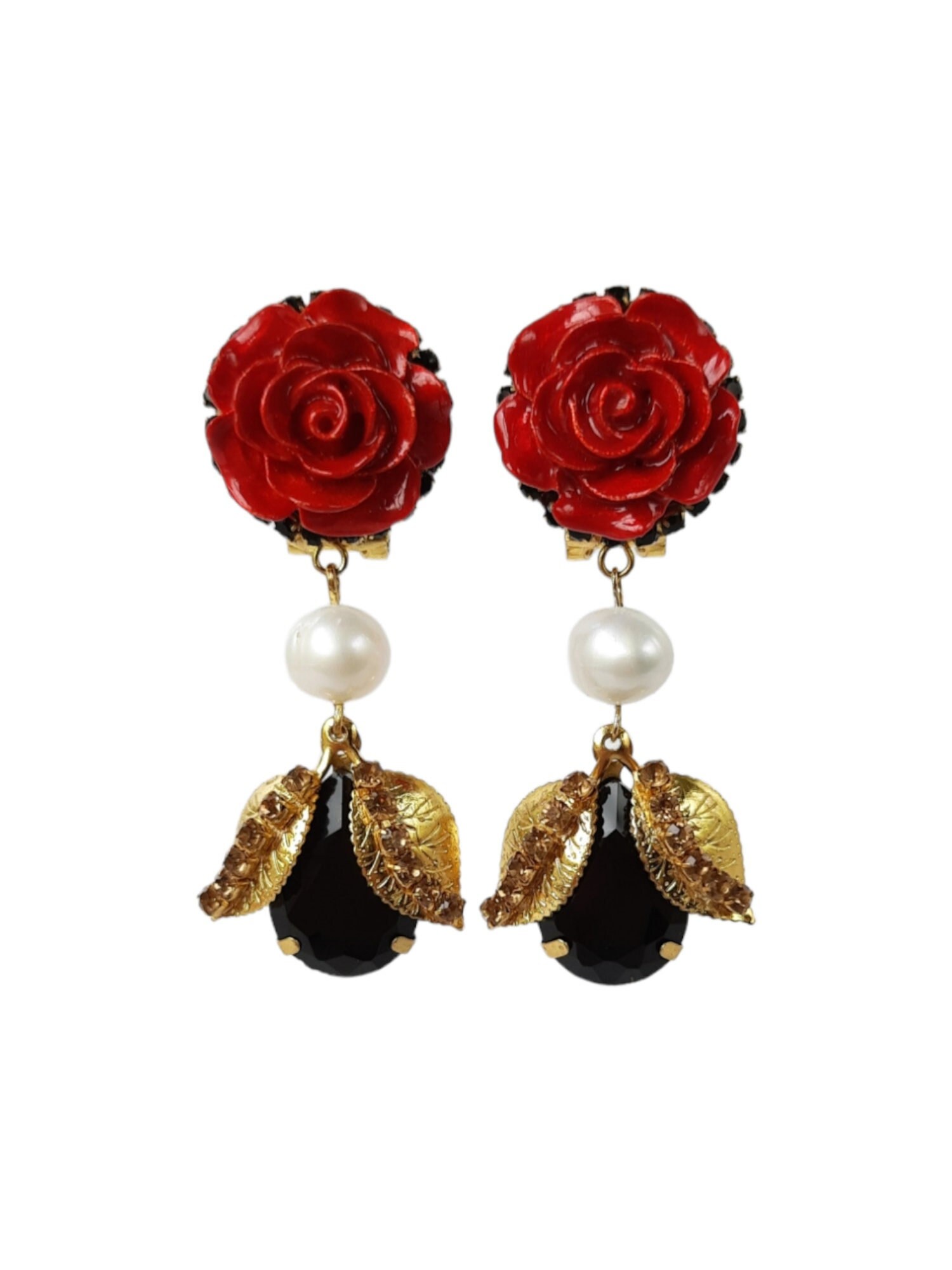 Dolce gabbana deals rose earrings
