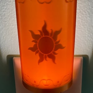 Gold Tangled Night Light - Rapunzel’s Floating Lights - One 3D printed lantern night light with auto on/off sensor and warm white LED