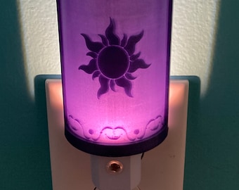 Tangled Night Light - Rapunzel’s Floating Lights - 3D printed glitter purple night light lantern with auto on/off sensor and warm white LED