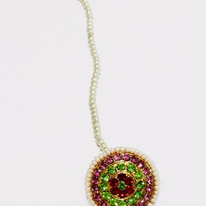 Cubic Zirconia Maang Tikka Borla - Hair Accessory - Indian Jewelry - Indian Forehead Jewelry