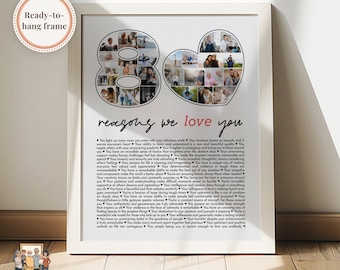 80 Reasons We Love You Digital file or Physical Print, Personalized Photos and Messages