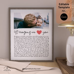 Fully Editable Template 40 Reasons We Love You, Mom's 40th Birthday, 40 ...