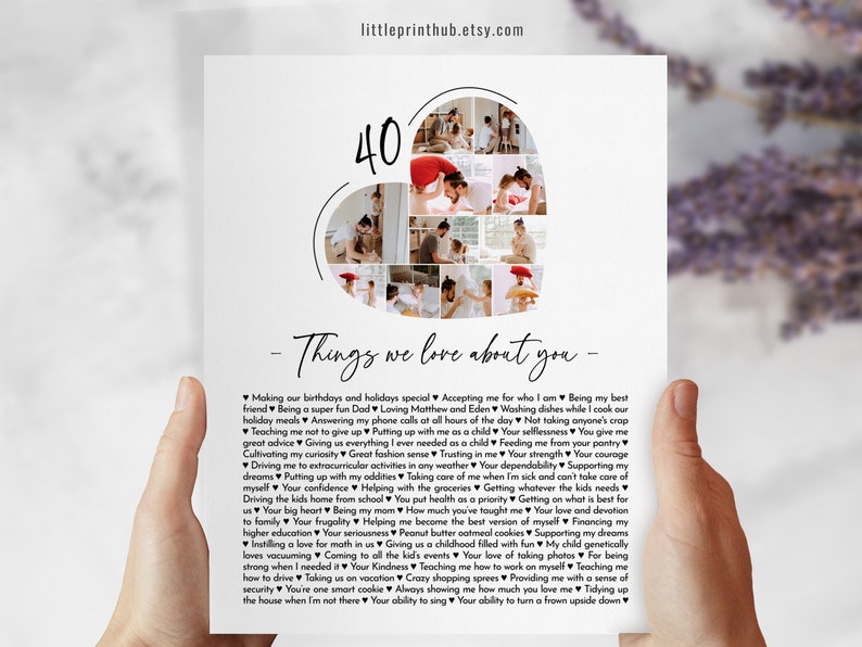 40 Reasons We Love You Custom Photo Collage Why I Love You - Etsy