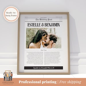Votos matrimoniales personalizados de la novia al novio, collage de fotos de sus votos matrimoniales, carta especial para el regalo de aniversario del cónyuge, impresión enmarcada