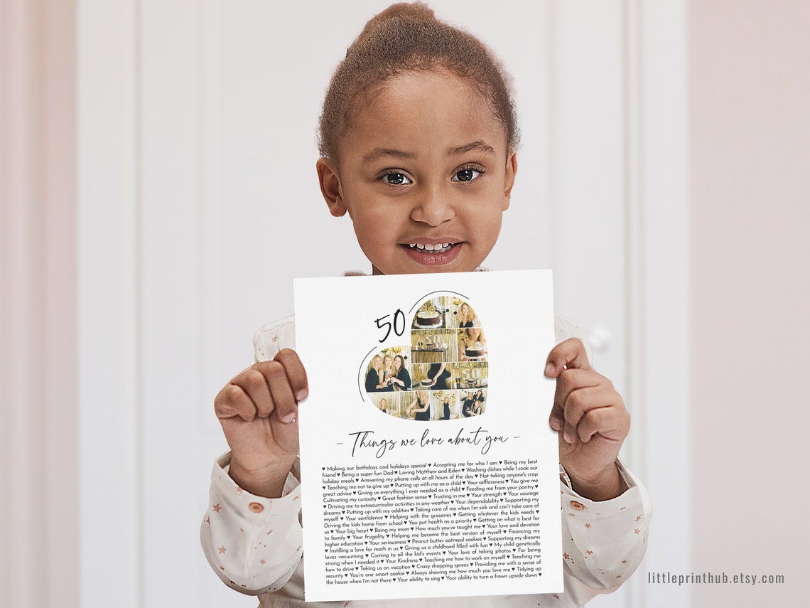 50 Reasons We Love You Custom Photo Collage Why I Love You Etsy