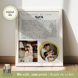 Raisons pour lesquelles nous vous aimons maman, cadeau pour la fête des mères, 50e anniversaire de maman, autant de raisons que vous le souhaitez, bricolage spécial pour maman, nous modifions, fichier numérique uniquement