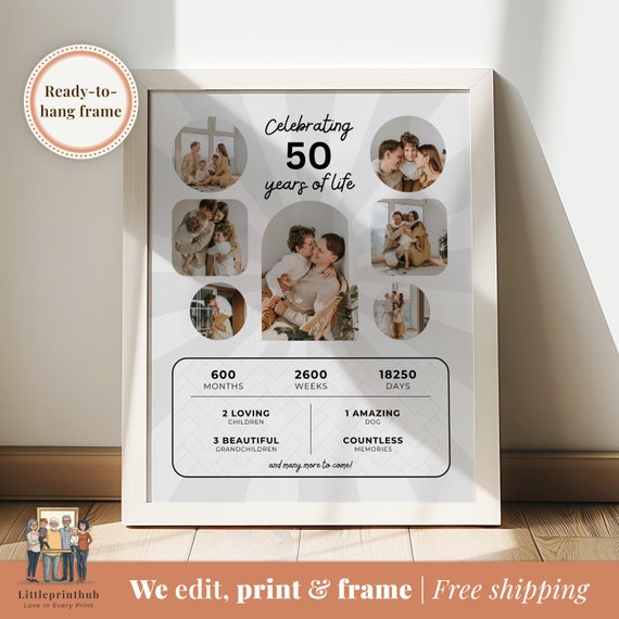 Een Illustratie Van Cadeaus Voor Een Vrouw Die Haar 50e Verjaardag