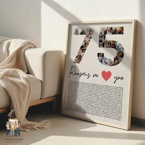 75 Reasons We Love You Photo Collage, Custom Birthday Gift image 14