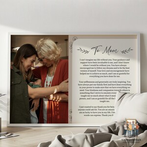 Personalized To My Mom Wooden Art - Custom Photo & Heartfelt Message Plaque - “You Are Everything To Me” - Thank You Mom Gift from Daughter main image 1