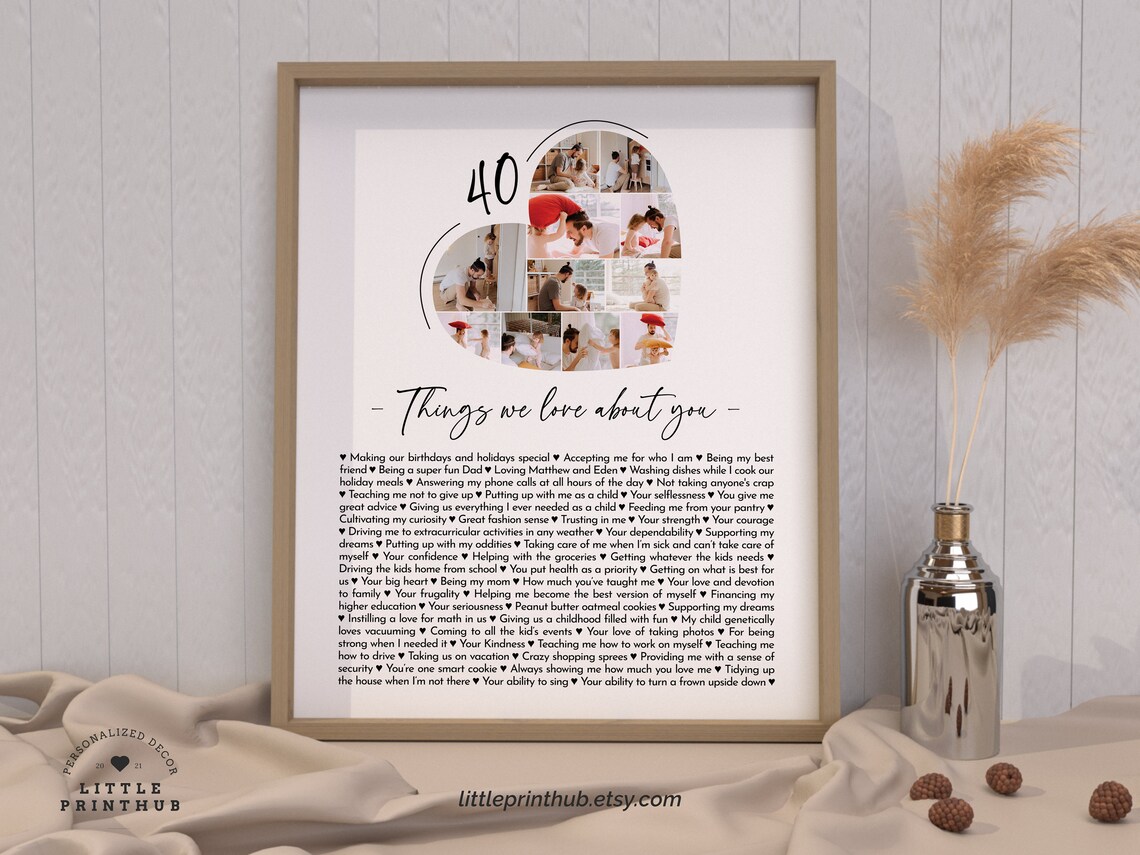 40 Reasons We Love You Custom Photo Collage Why I Love You - Etsy