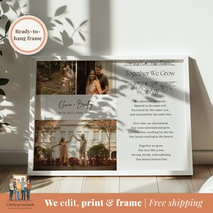 Poema para ceremonia de boda, Lectura significativa para regalo de aniversario de cónyuge, Regalo especial para parejas, Regalo de novia a novio, Impresión enmarcada