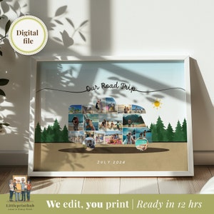 Travel Memory Gift Custom Poster, Family vacation print for Mom, Travel wall art, Trip with my family gift, Traveler's Gift Idea for Dad