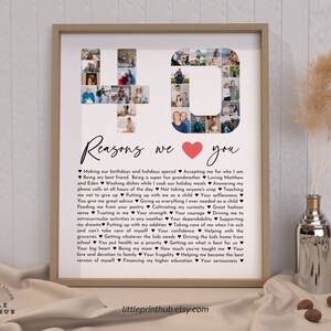 40 Reasons We Love You Custom Photo Collage, Mom's 40th Birthday, 40 ...