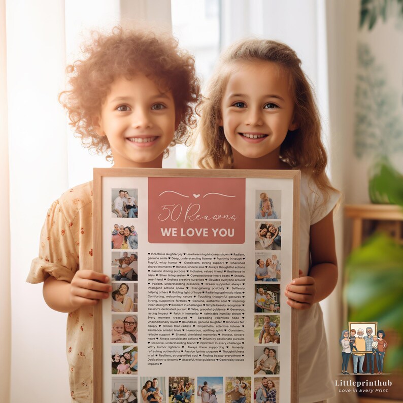 50 Reasons We Love You Custom Photo Collage, Why I Love You Picture