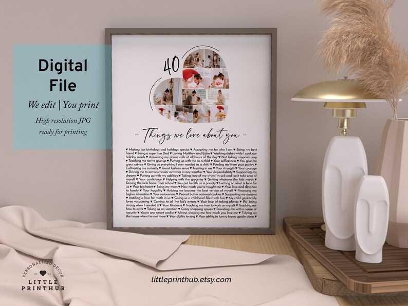 40 Reasons We Love You Custom Photo Collage Why I Love You - Etsy