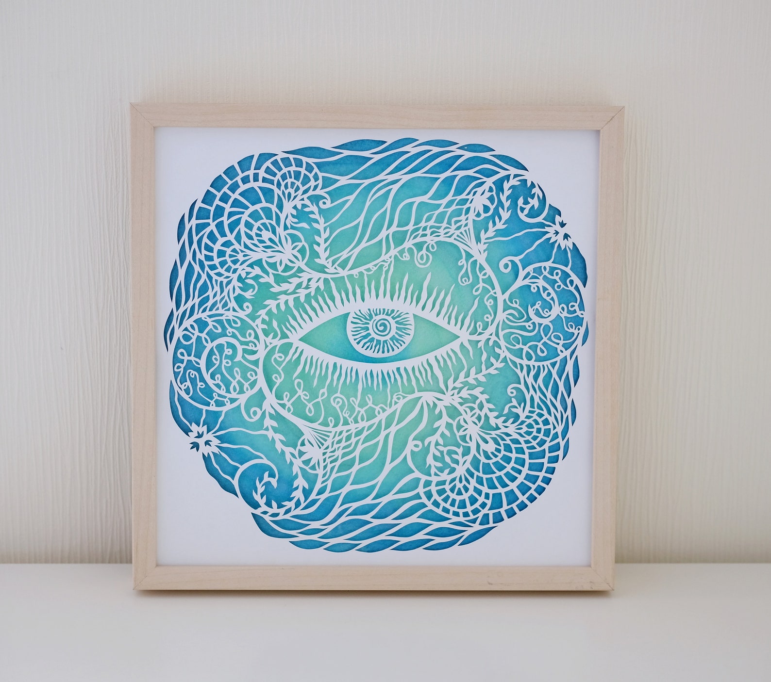 Paper Cut Art Eye Papercut Pattern Zen Art Wall Decor Etsy