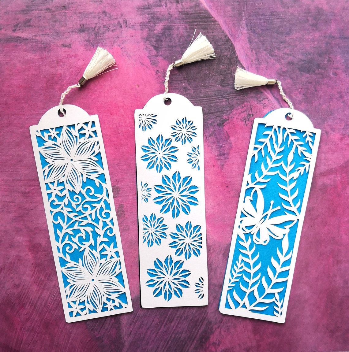 Papercut template Bookmarks set SVG JPEG paper cut art DIY | Etsy