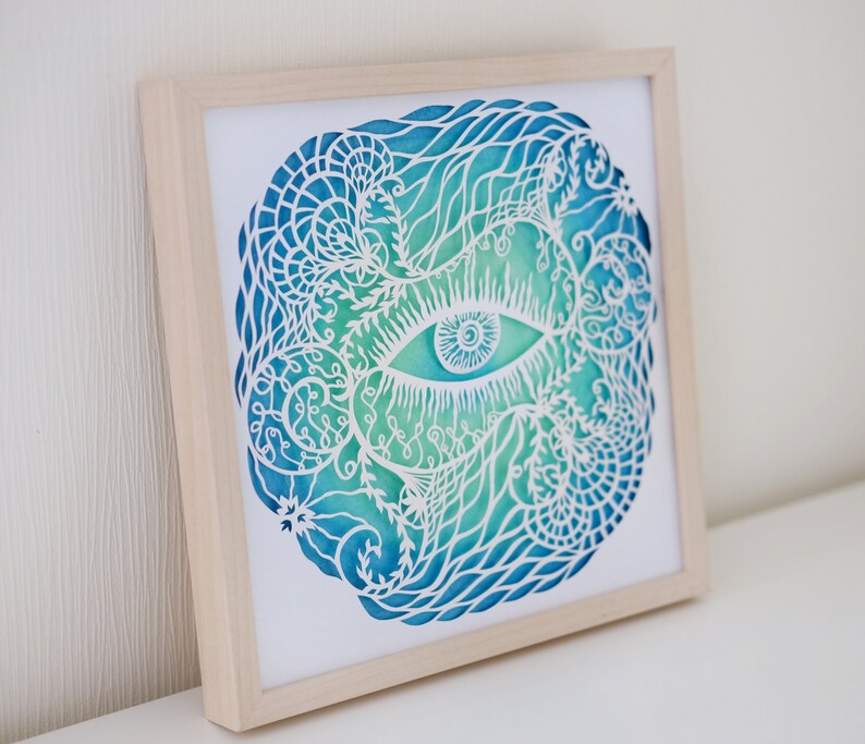 Paper Cut Art Eye Papercut Pattern Zen Art Wall Decor Etsy