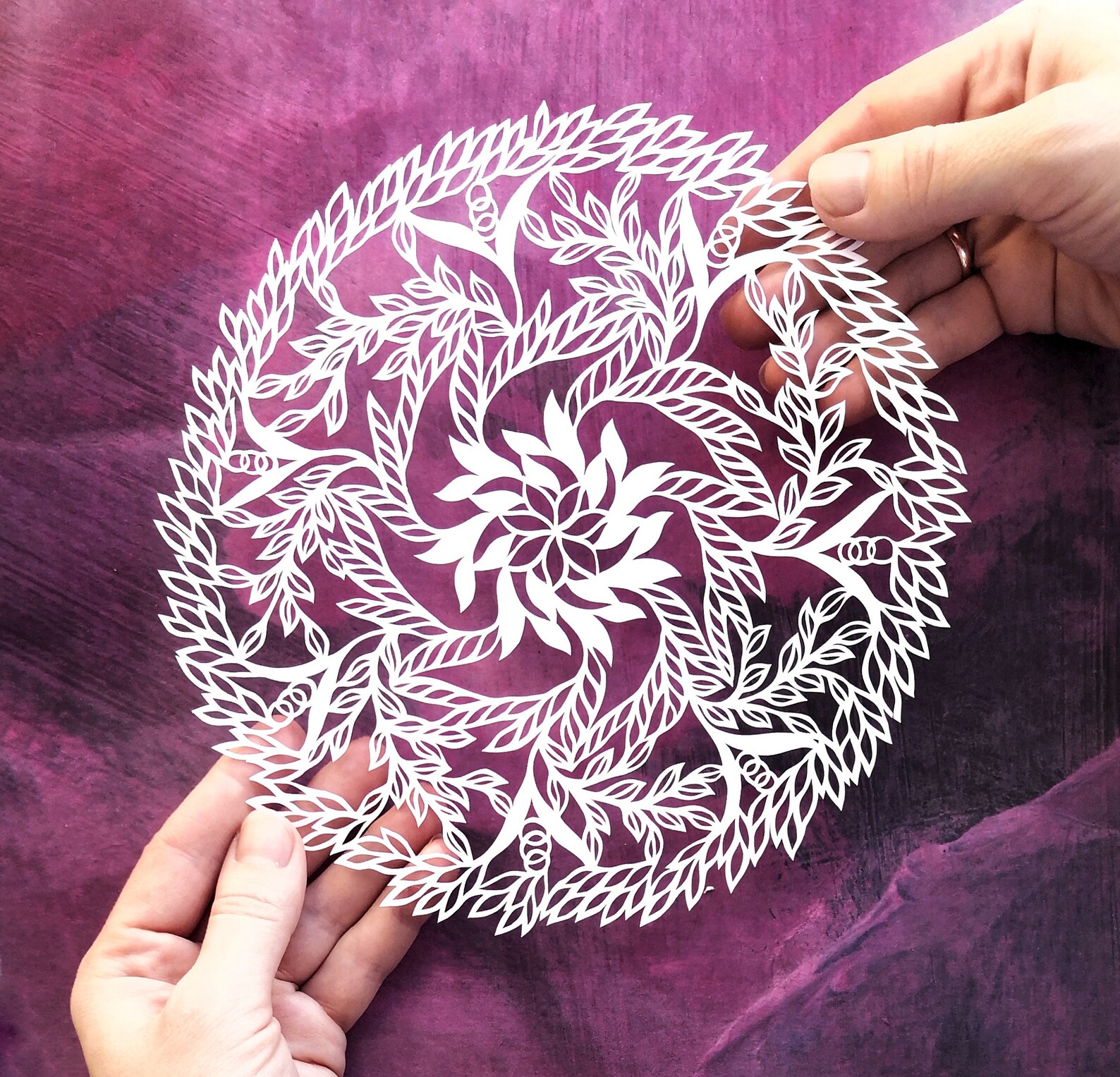 Floral Mandala Paper cut art papercut wall decor mandala Etsy