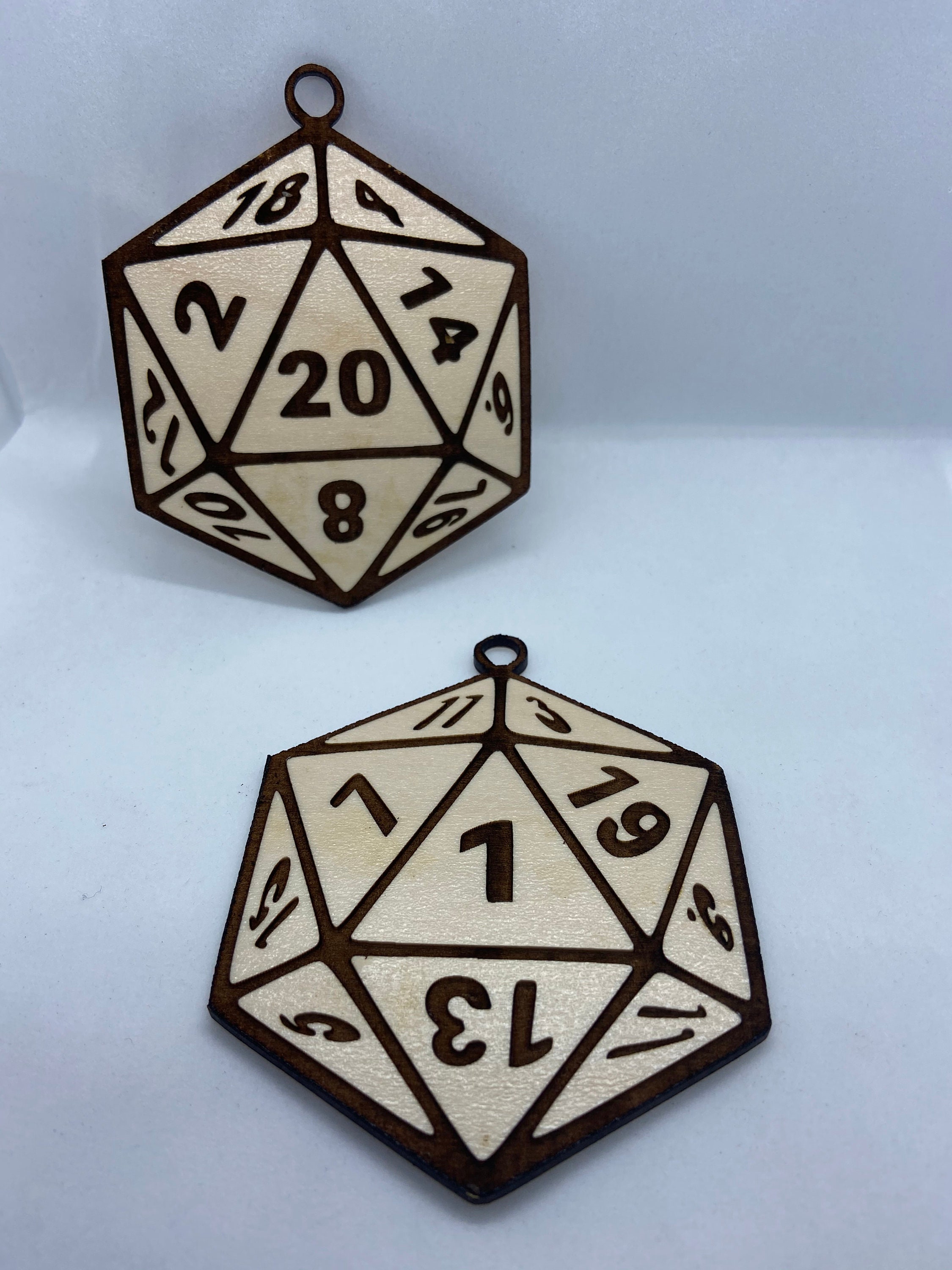 DND Christmas Dice Ornaments D20 D1 laser cut Etsy