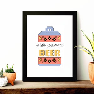 PDF Cross Stitch Pattern | Wish You Were Beer