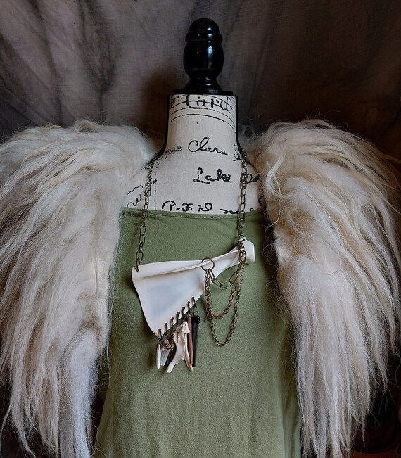 Pierced Deer Scapula Bone and Brass Necklace Shoulder Blade Etsy