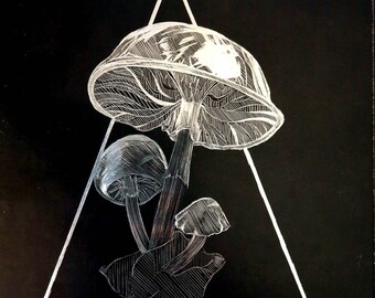 Mushroom Trilogy Original Etching