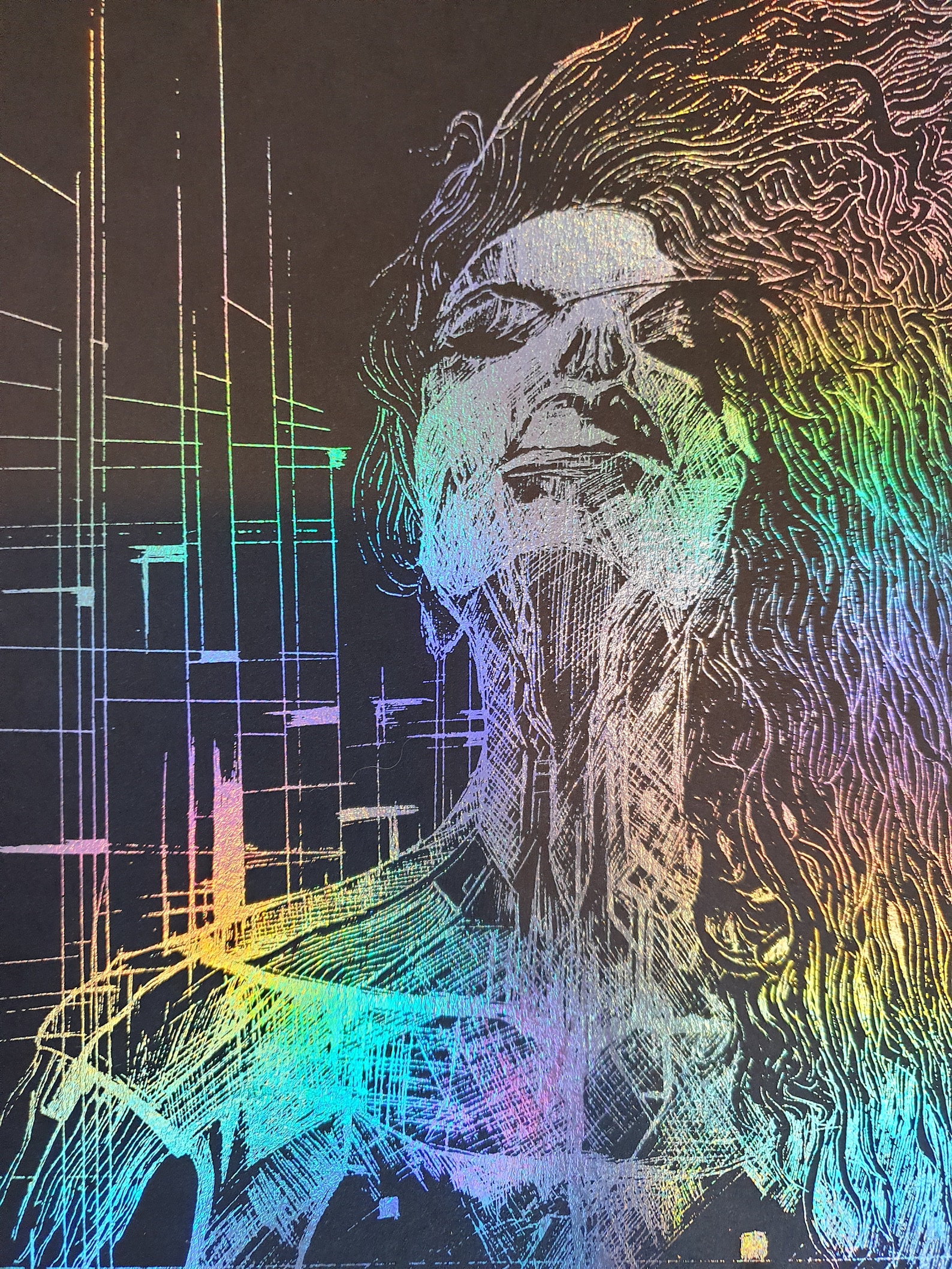 Cyberpunk Art Print Holographic Limited Edition Illustration Etsy