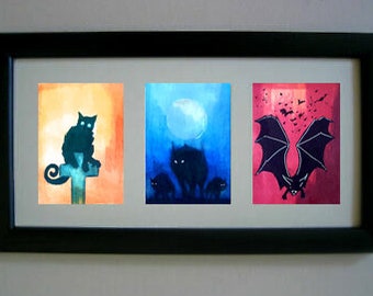 Original Animal illustrations ACEO Art Card Set