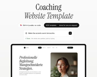 Coaching Website Template | React, Tailwind CSS, Lovable Editor (Digital Download)