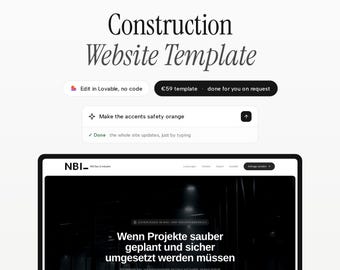 Construction Website Template | React, Tailwind CSS | Industrial Design (Lovable Edit)
