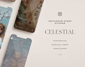 130+ Celestial Instagram Story Stickers: space heaven astronomical stellar Cosmic Quotes, Linearts, Lettering, Black, White, clipart png