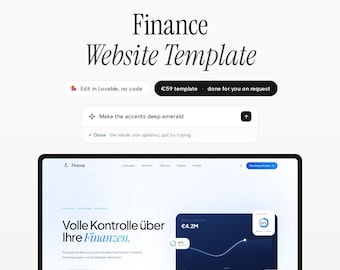 Finance Website Template | React, Tailwind CSS | Consulting, Finanzberatung (Edit in Lovable)