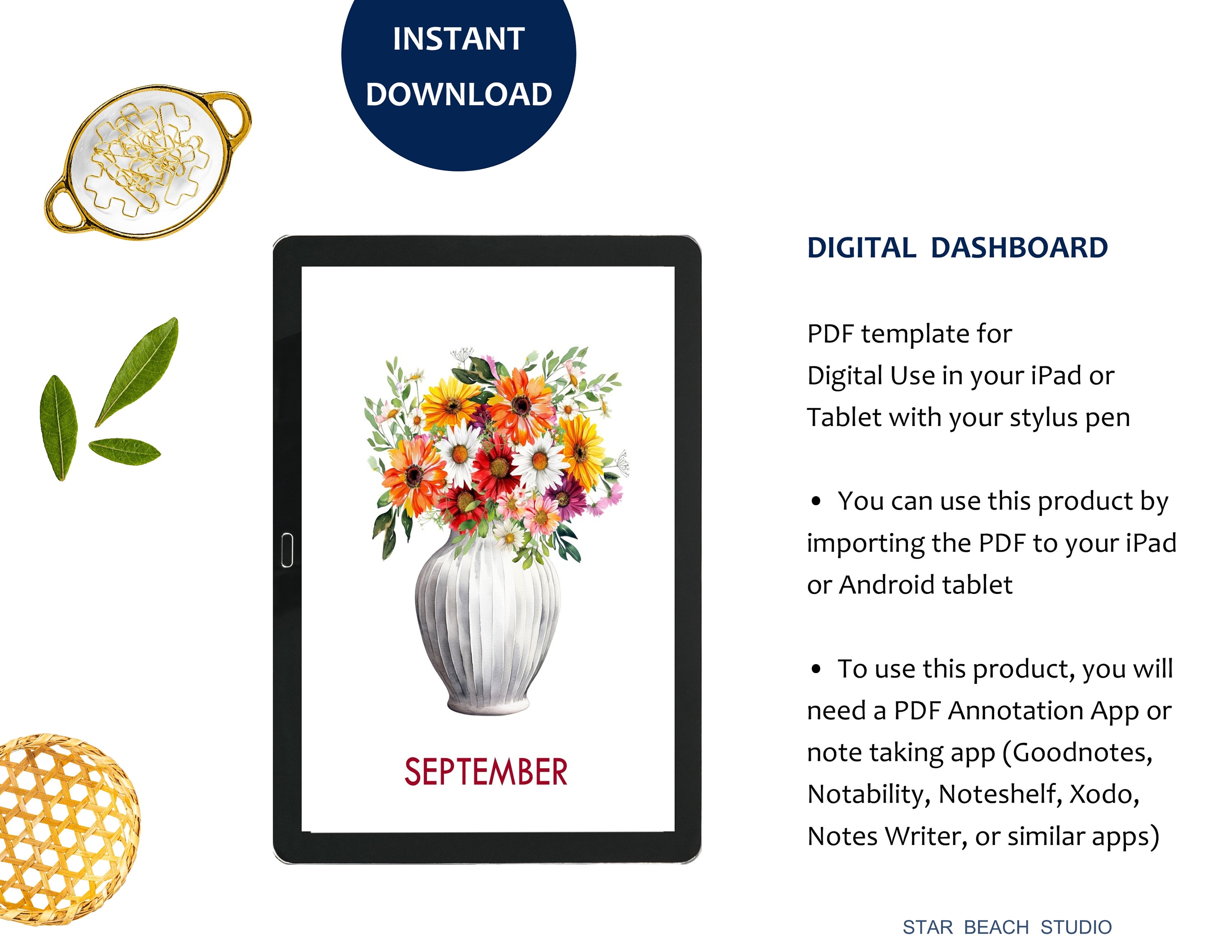 Planner Inserts with Vintage Vases