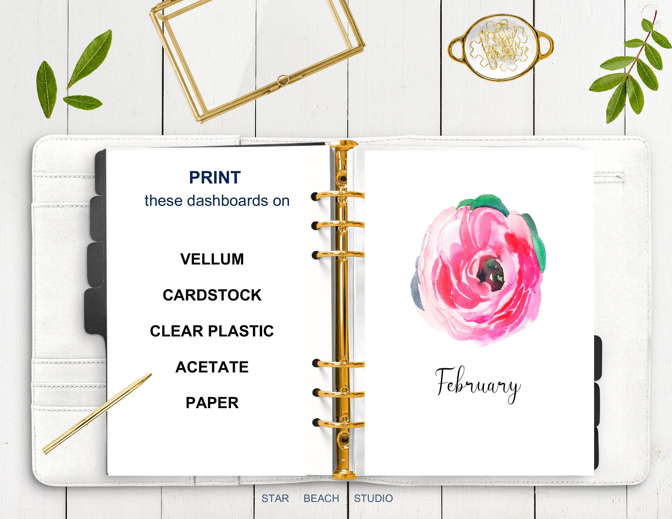Monthly Floral Planner Dashboards Printable Flower Monthly - Etsy