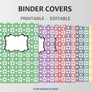 Binder Cover Printable Editable, Multi Color Binder Insert, Teacher ...