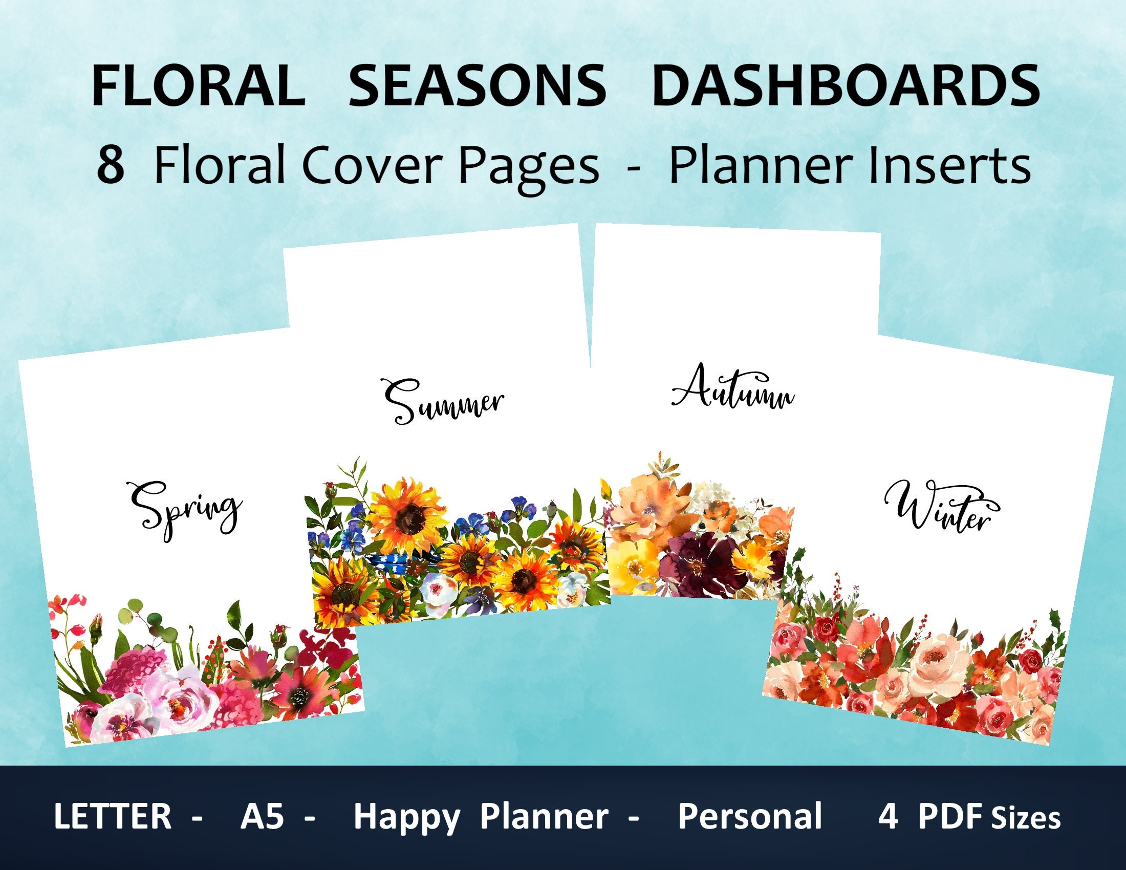 Planner Dashboard Divider Cover Printable Planner Divider Planner 