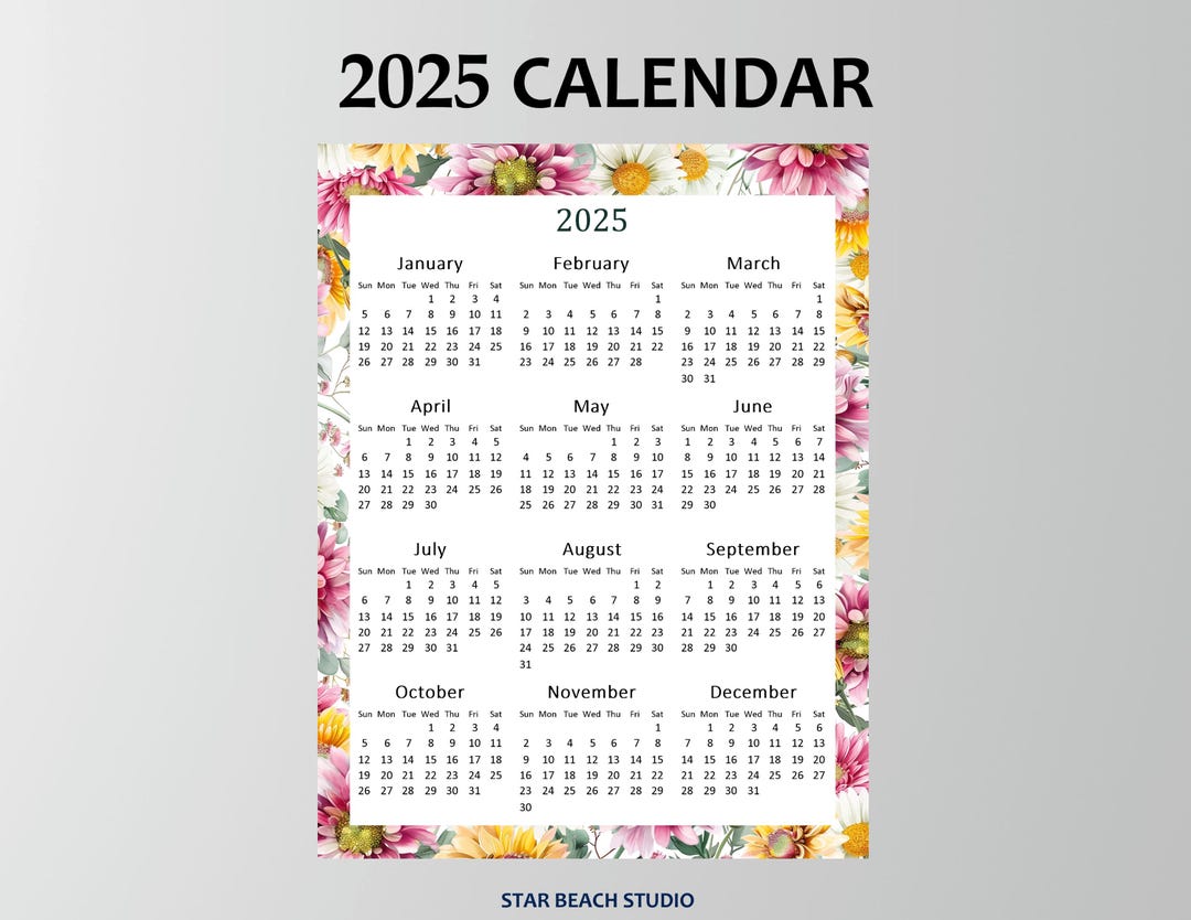 2025-year-calendar-printable-year-at-a-glance-2025-floral-wall-calendar-office-wall-desk-year-overview-letter-a4-size-8x10-4-x6-11x17-etsy