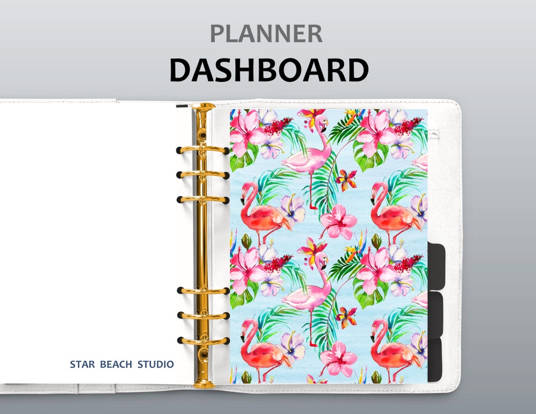 Pink Flamingos Planner Dashboard Summer Floral Planner Etsy