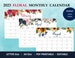 2023 Calendar Printable, Floral Watercolor Calendar, Letter & A4 sizes, 12 Month Planner, Sunday Start, PDF - Instant Download Editable 