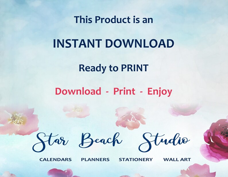 2022 Year Calendar Printable Floral Calendar Watercolor Etsy Hong Kong 2022 Year Calendar Printable Floral Calendar Watercolor Etsy Hong Kong