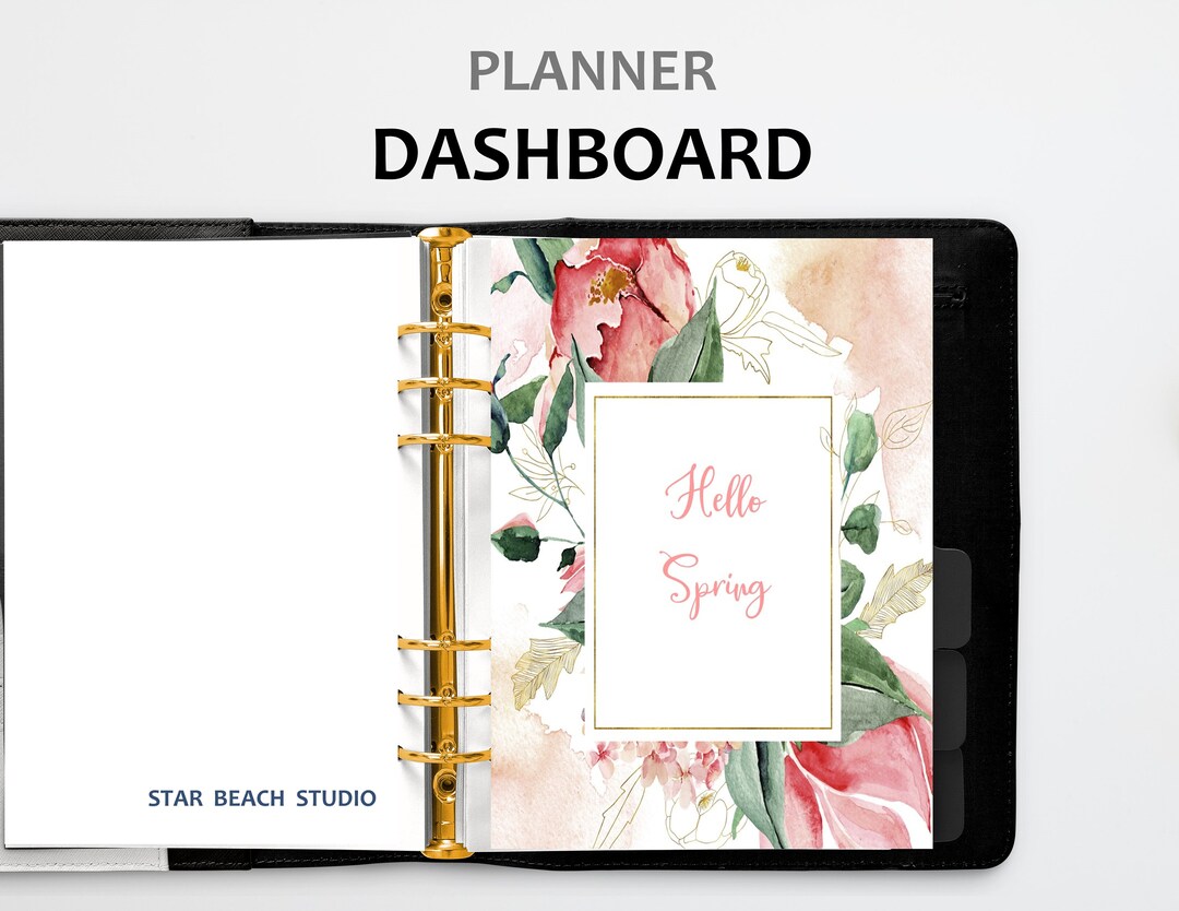 Printable Planner Dashboard, Hello Spring Pink Floral Planner Insert ...