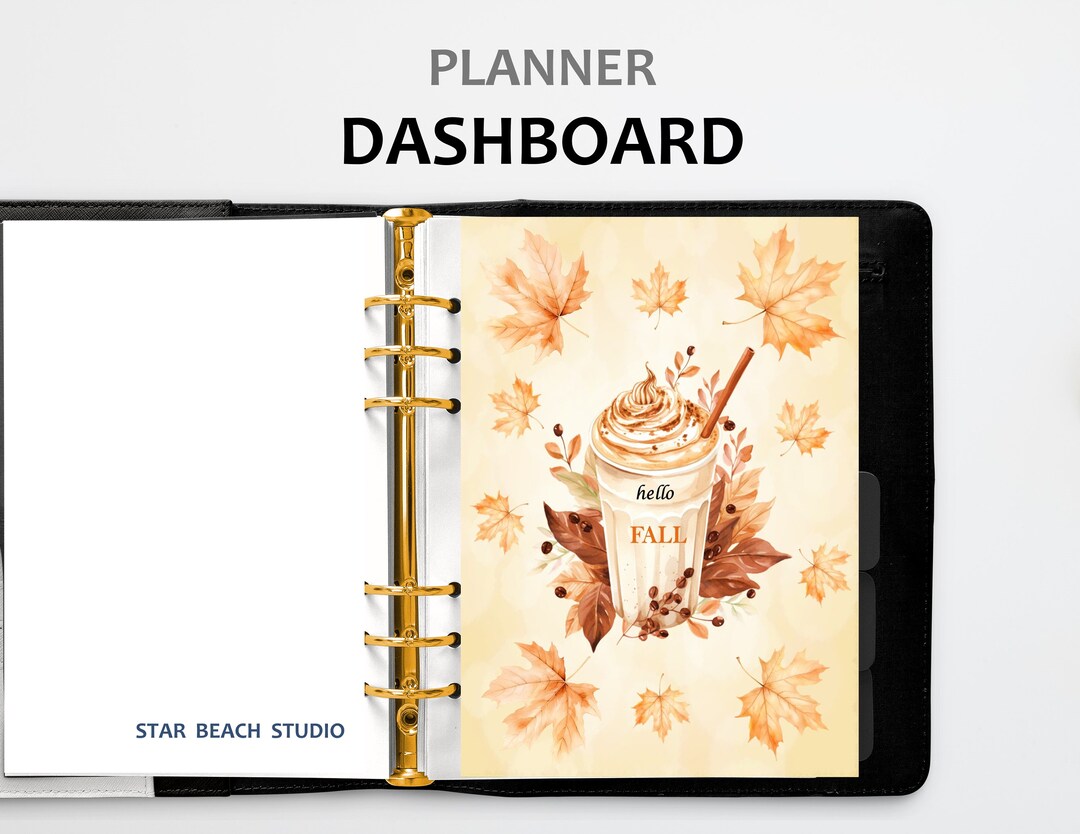 Cofffee Planner Dashboard Printable, Hello Fall Autumn Leaves ...