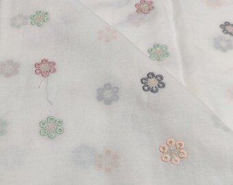 Embroidered Cotton Fabric by the yard Sewing DIY Crafting Wedding Dress Costumes Bags Cushion Covers Table Runner Quilting
