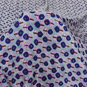 100% Silk Printed Crepe Fabric, Pure Mulberry Silk by the yard, premium and natural silk