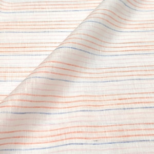 100% Linen Stripes Fabric by the Yard, Pure Linen Fabric by the Yard.