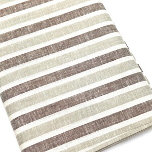 100% Linen Stripes Fabric by the Yard, Pure Linen Fabric by the Yard.