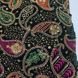 Embroidered Velvet Fabric by the yard Sewing DIY Crafting Wedding Dress Costumes Bags Cushion Covers Table Runner Quilting