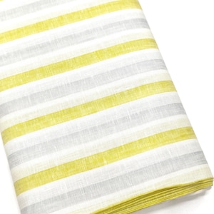 100% Linen Stripes Fabric by the Yard, Pure Linen Fabric by the Yard.
