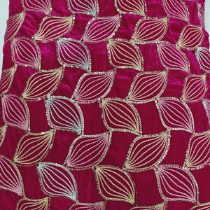 Embroidered Velvet Fabric by the yard Sewing DIY Crafting Wedding Dress Costumes Bags Cushion Covers Table Runner Quilting